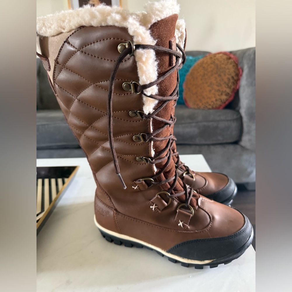 BearPaw Brown Winter Rain Boots High-Top Durable